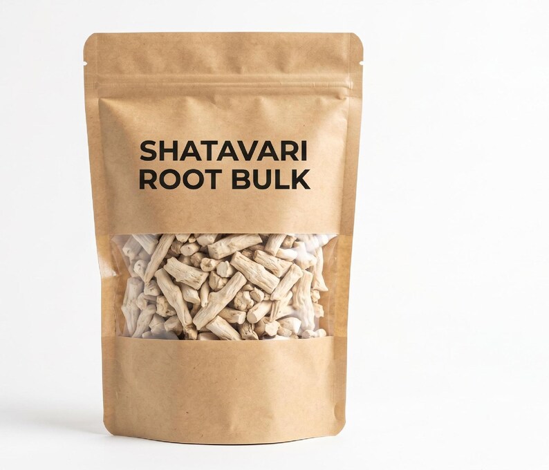 Shatavari roots bulk packaging pouch – premium asparagus racemosus roots for wholesale and ayurvedic use