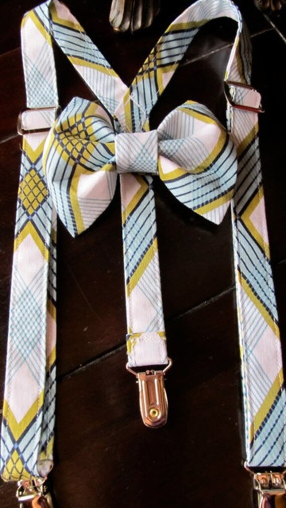 Items similar to Boys Bow tie, Boys BowTie and Suspender Set for