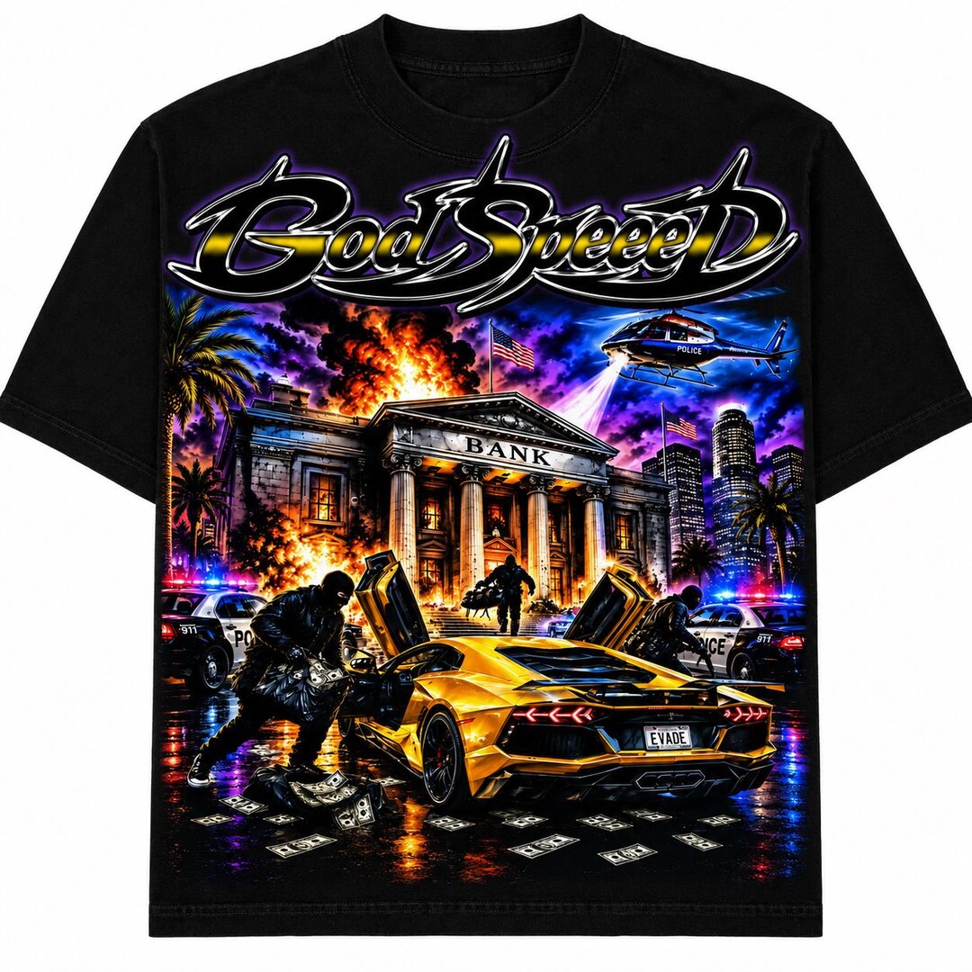 Godspeed Designs Diseño de camiseta de coche de lujo para carreras callejeras con el ...