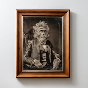 Victorian Marmoset Portrait: Sepia Animal Photography Art (Digital Download) - 00107