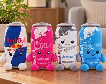 Cute Energy Drink Plushie, Kawaii Soda Can Stuffed Toy, Collectible Plush, Cute Room Decor, Novelty Gift, 22cm Unique Gift, For Her or Him