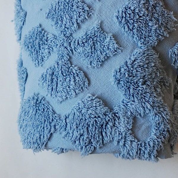 Vintage Chenille Fabric, Yards of Chenille, Vintage Chenille, Mid Century Designer Fabrics, Sewing Supplies, Vintage BLUE Fabric
