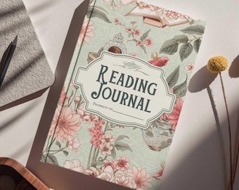 Diario de lectura floral imprimible: Registro de reseñas de libros, regalo de estilo cottagecore (Planificador PDF)