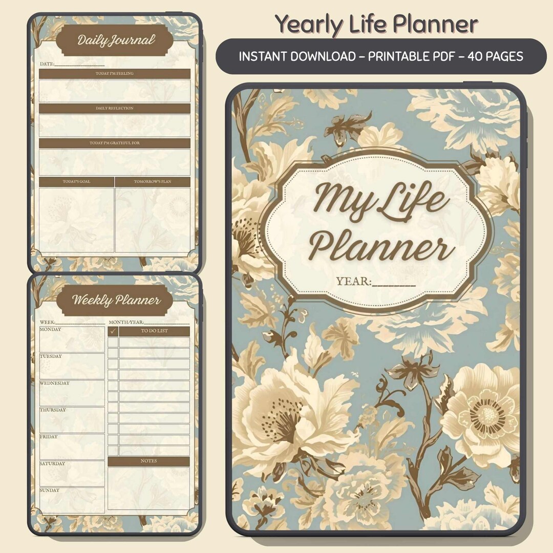 2026 Planner Inserts Bundle PDF: Printable Yearly Life Productivity ...