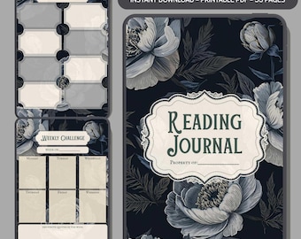 Diario de lectura Dark Academia: Regalo imprimible para amantes de los libros góticos (Inserciones para planificador en PDF)