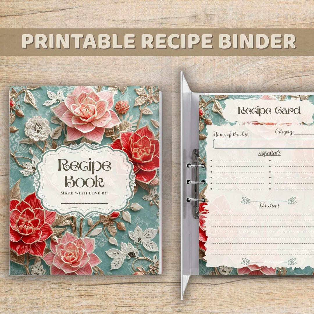 Printable Family Recipe Binder: DIY Cookbook Keeper (PDF) - Etsy