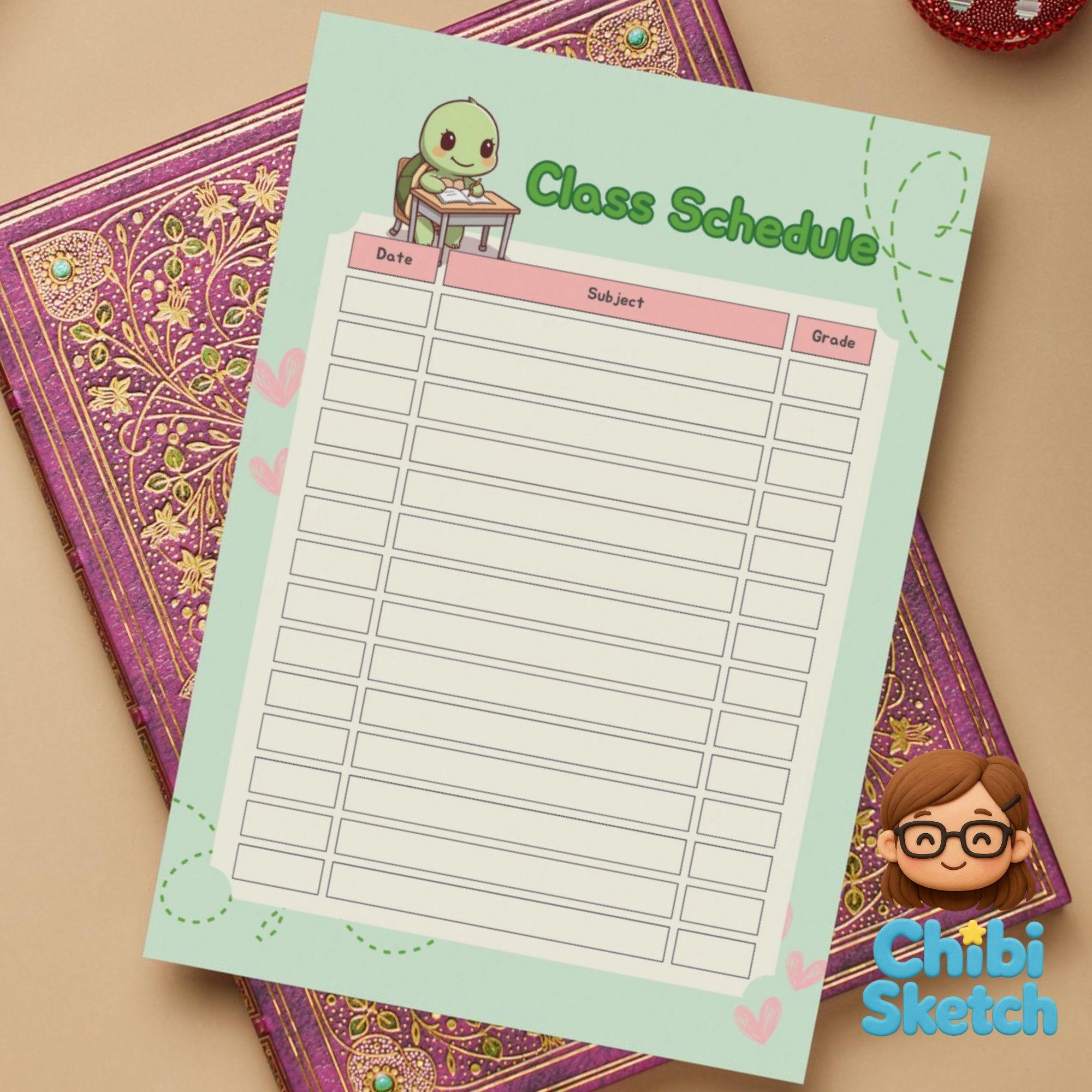 ADHD Student Planner Bundle: Kawaii Turtle Academic Organizer (PDF) - Etsy