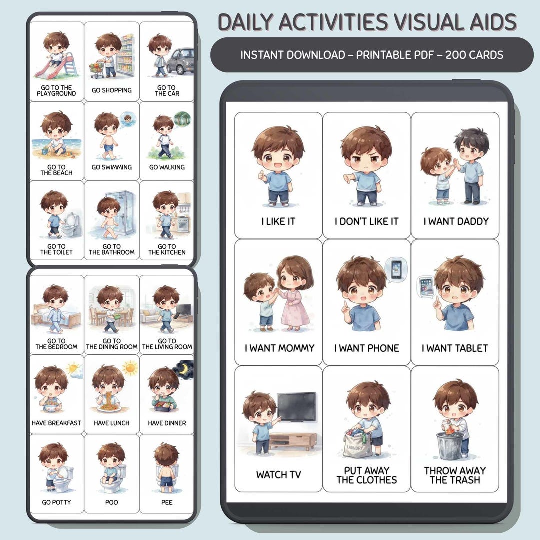 Visual Aids for Autism ADHD Communication Cards: Daily Routine ...
