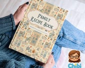 Vintage Toile Blank Recipe Book Binder: Elegant Family Cookbook (Printable PDF)