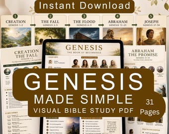 Genesis Made Simple Bible Study PDF | Visual Old Testament Guide (Digital Download)