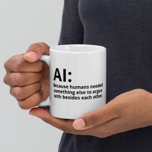 Humour IA - Mug blanc brillant