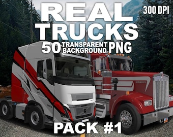 Trucks PNG Clipart: Realistic Truck Designs (Digital Download)