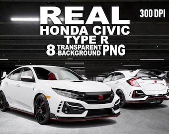 Honda Civic Type R PNG Clipart, Transparent Background (Digital Download)