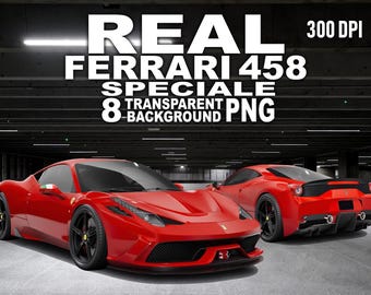 Ferrari 458 Speciale PNG Set | 8 Motive, transparenter Hintergrund