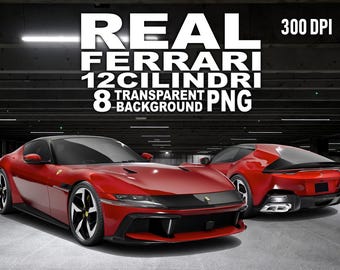 Ferrari 12 Cilindri Real Car PNG Bundle 8 Transparent Background 300 DPI
