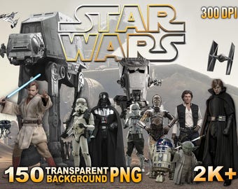Star Wars Character PNG Bundle 150 Transparent Background Clipart 2K+ Pack