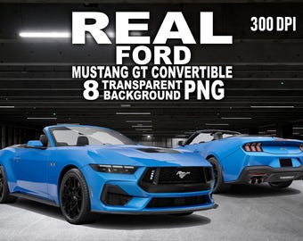 Ford Mustang GT Convertible 2024 Real Car PNG Clipart 2K+ Pack