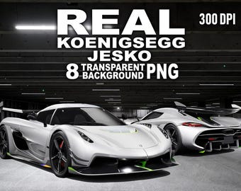 Koenigsegg Jesko Supercar Clipart PNG Bundle: High-Res 2K+ (Instant Download)