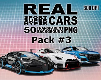 Real Cars Clipart: Transparent PNG Graphics, Racing & Sports Car Designs (Digital Download, 2K+)