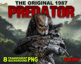 Predator 1987 PNG Bundle, Transparent Files (Digital Download