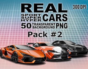 Real Cars Clipart: 50 Transparent PNG Graphics (Digital Download, 2K+)