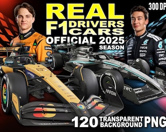 F1 Drivers & Cars 2025 PNG Mega Pack: Transparent Files