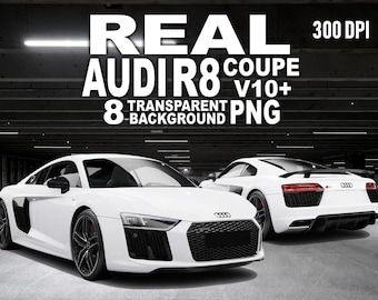 Audi R8 V10 Plus Clipart: 8 Transparent PNGs, 300 DPI