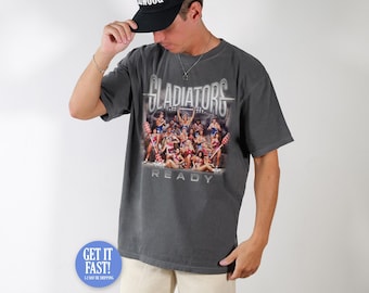 Camiseta homenaje a los Gladiadores, leyenda británica del Reino Unido, lobo, serie de televisión retro de los 90