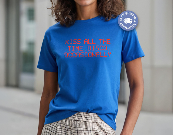 Kiss All The Time. Disco Occasionally T-Shirt Tee Top Harry Album Merch Tour Concert Unisex (Red Text Version)