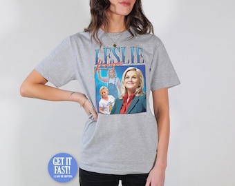 Leslie Knope Homage T-Shirt Parks & Rec TV Show Gift Retro 90's Vintage Funny