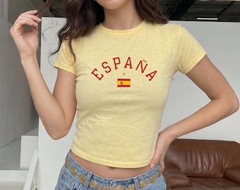 Espana Spain World Football Shirt Country Soccer Team 2026 Womens Baby Tee T-Shirt Top Flag Shirt