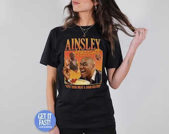 Camiseta homenaje a Ainsley Harriott, estilo vintage, retro, divertida, icono de los 90, para hombre y mujer.