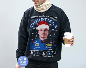 Merry Christmas Max Christmas Jumper Sweater Sweatshirt Formula Motorsport Racing Sports Car Gift Idea Unisex