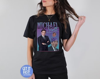 Michael Scott Homage T-Shirt US Office TV Show Retro 90's Vintage Funny
