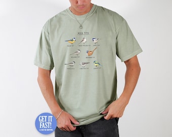 Bonitas tetas, camiseta, divertido regalo para observar aves, regalo para papá, observador de aves