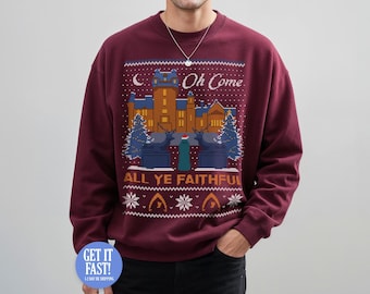 O Come All Ye Faithful Christmas Pull Sweat-shirt Traitors Xmas TV Show Celeb Claudia Pour elle Pour lui Unisexe