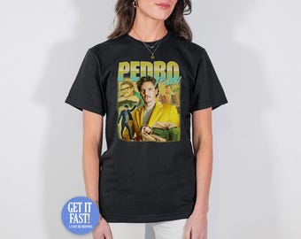 Pedro Pascal Homage T-Shirt Movie Icon Retro 90's Actor Gift Men’s Women’s Children’s Unisex Gift
