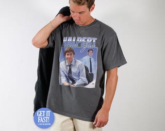 Jim Halpert Homage T-Shirt US Office TV Show Retro 90's Vintage Funny