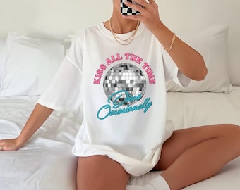 Camiseta "Besa siempre. Disco Ocasionalmente", álbum de Harry, merchandising, gira, concierto, unisex (versión bola de discoteca)