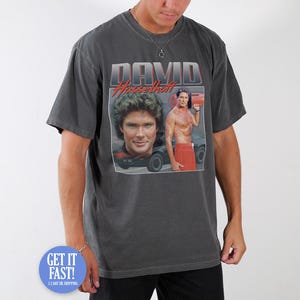 David Hasselhoff Homage T-Shirt Funny 80s Knight Rider Kitt Vintage Dad