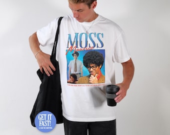 Camiseta homenaje a Moss Maurice Roy Jen IT Nerd Geek Programa de TV Retro 90's Vintage Divertido