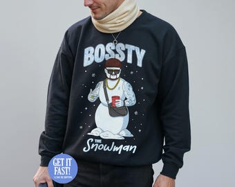 Jersey navideño Bossty el muñeco de nieve, sudadera Ibiza Final Boss, meme navideño divertido británico, regalo unisex