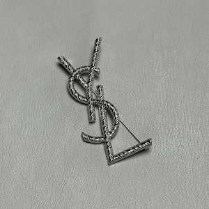 Vintage Silver Retro Brooch Yves Saint Laurent Silver Tone
