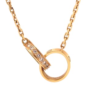 Vintage Cartier 18ct Yellow Gold LOVE Diamond Necklace | Semi-Pavé Pendant | 0.22ct Diamonds | 6.58g
