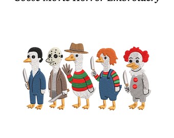Goose Horror Movie Embroidery Design: Scary Halloween Characters (EMB Included)