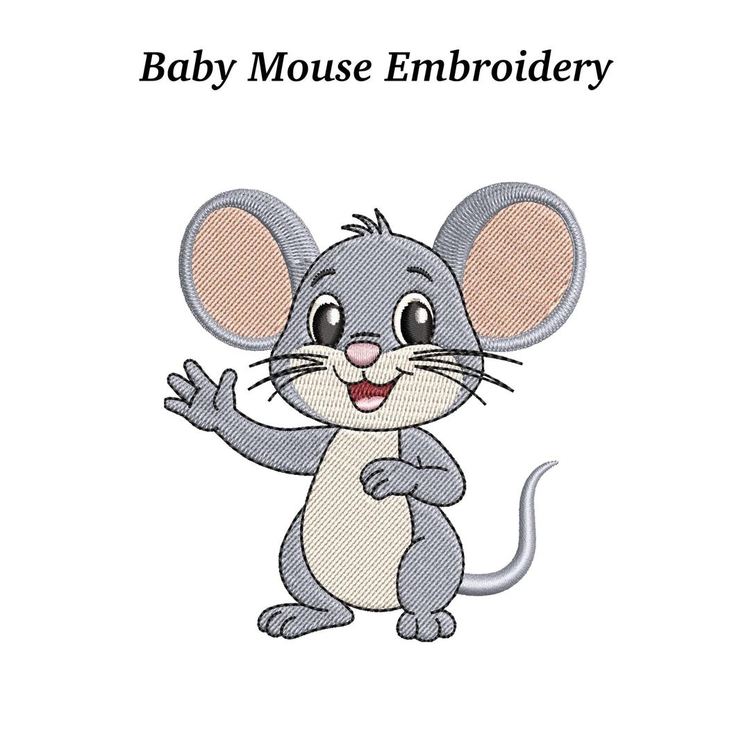 Baby Mouse Embroidery Design – Cartoon Animal, EMB Included – Digital ...