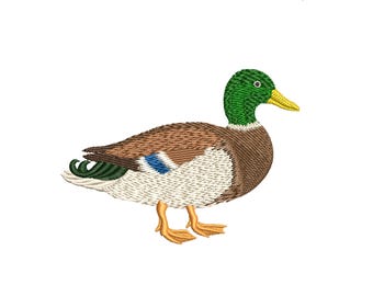 Diseño de bordado de pato ánade real, patrón de aves acuáticas (bordado incluido)