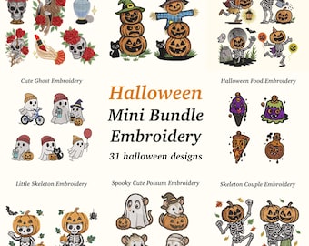 Halloween Mini Bundle Embroidery - Embroidery Designs - EMB File Included - Instant Download