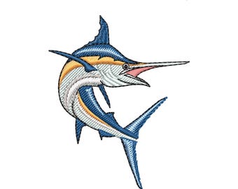 Marlin Fish Embroidery Design, Sport Fishing Nautical Decor (EMB Included)