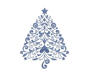 Ricamo con albero di Natale in stile cinese: elegante motivo natalizio (EMB incluso)